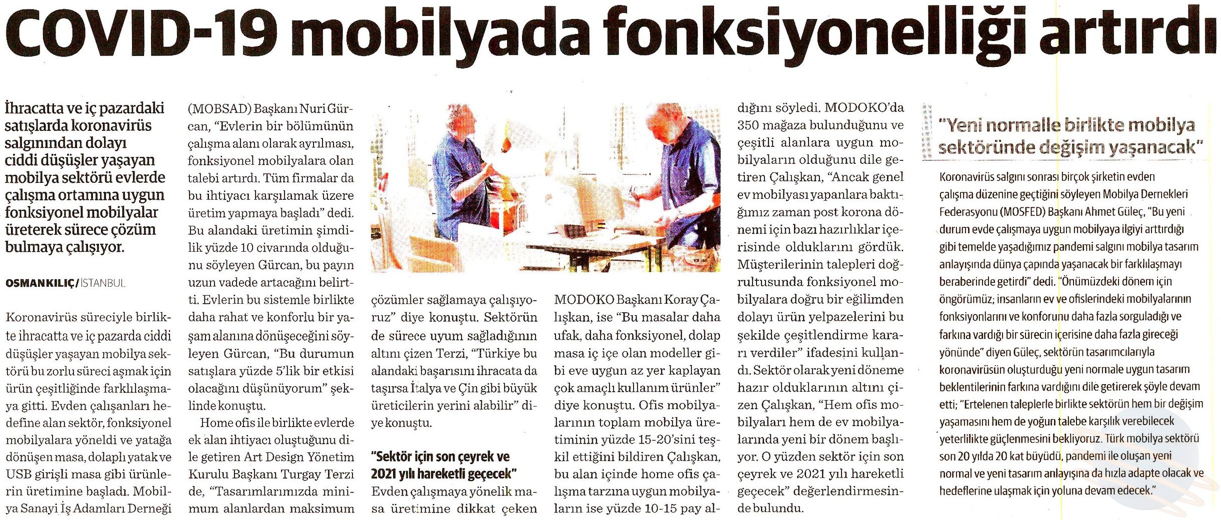Covid 19 mobilyada fonksiyonelliği artırdı