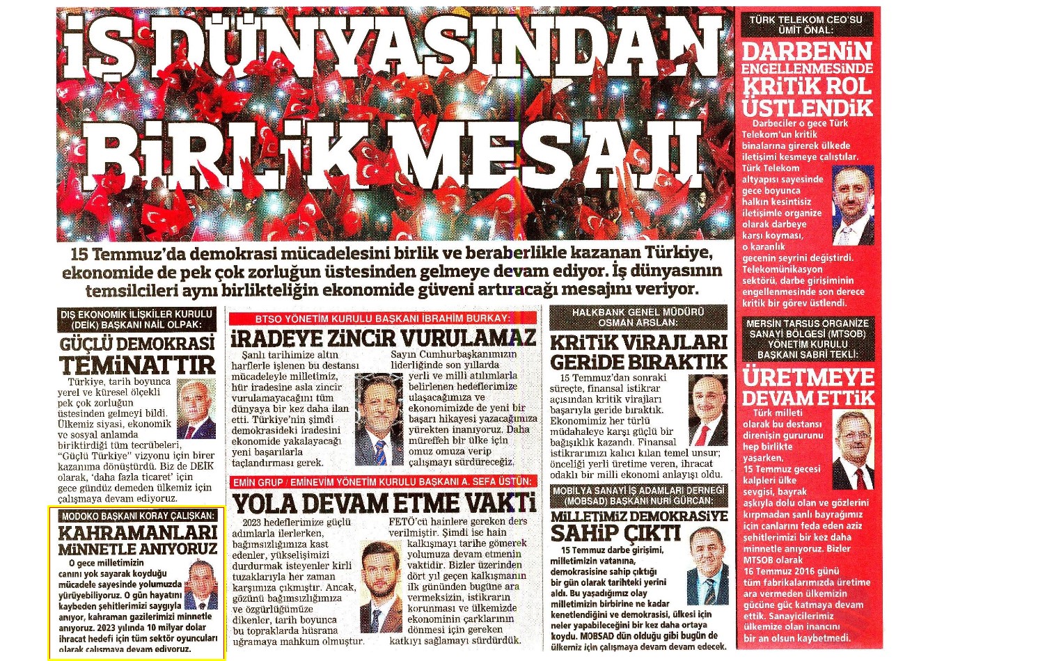 Kahramanları Minnetle Anıyoruz