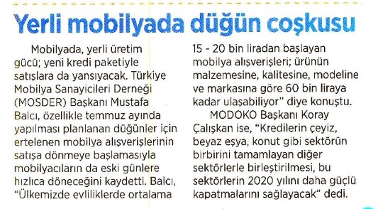 Yerli mobilyada düğün çoşkusu