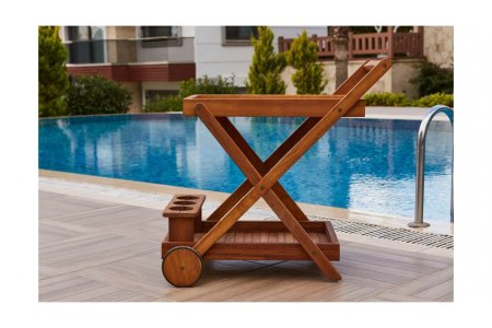 Ahşap İreko Servis Arabası - Gözde Bahçe Mobilyaları