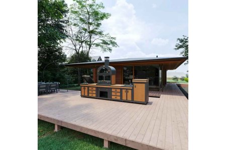 Barbekü Feniks Long Plus Teak - Millennium Aksesuar & Bahçe Mobilyası