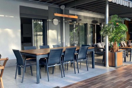 Class Orta Parçalı İroko -Aluminyum Masa Seti