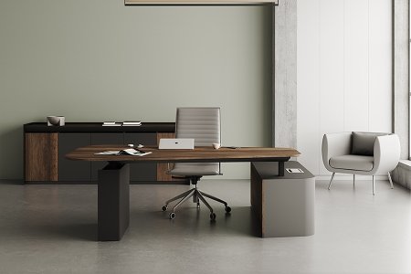 Extrude Yükseklik Ayarlanabilir Yönetici Masası - Abba Mobilya Ofis Proje
