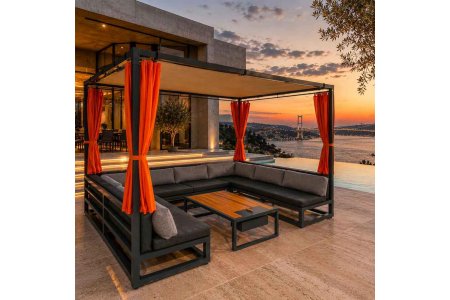 Gazebo Aluminyum Köşe Koltuk Takımı - Millennium Aksesuar & Bahçe Mobilyası