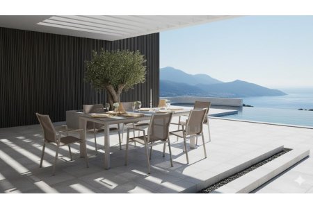 Lusha Mermer Masa Seti - Garden Dizayn