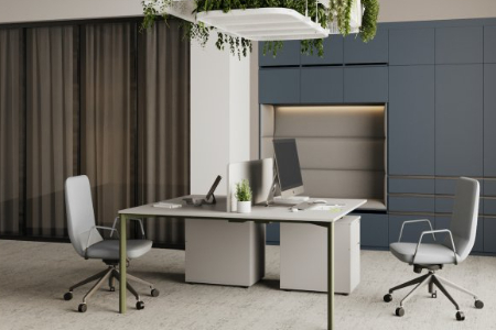 Mrw Evl Vol 2li Work Masa Kumaş Ara Panelli  - Abba Mobilya Ofis Proje