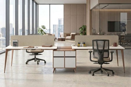 Ritim Dörtlü Kare Kabinli Workstation - Maem Ofis Mobilyaları