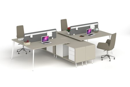 Ritim Dörtlü Workstation - Maem Ofis Mobilyaları