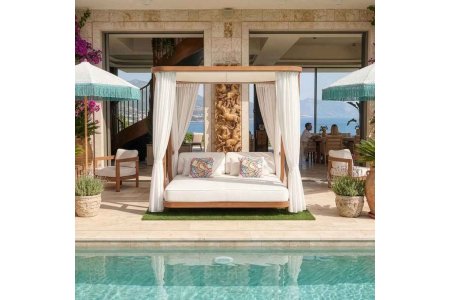 Star Pergola Teak Yatak - Millennium Aksesuar & Bahçe Mobilyası