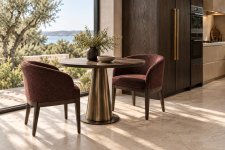 Formentor Koleksiyonu | Bordo Deri Ve Mermer Detaylı Ev Mobilyaları