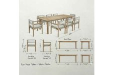 Icon Teak Bahçe Masa Takımı-300 Cm