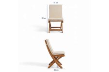 İlaveli Teak Bahçe Masa Takımı 160 Cm