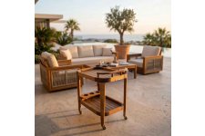 Olive Teak Servis Arabası