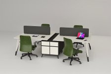 Ritim Dörtlü Kare Kabinli Workstation