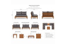 Saray Teak U Köşe Koltuk Takımı