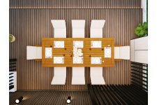 Teak İlaveli Masa Takımı