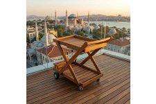 Teak Servis Arabası