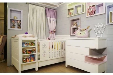 Çizgili  Bebek Odası Takımı (Büyüyebilen) - Kukla Mobilya & Mimarlık Ofisi