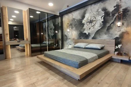 Modena Reflekte Cam Kapak Dolaplı Yatak Odası Takımı - Homelli